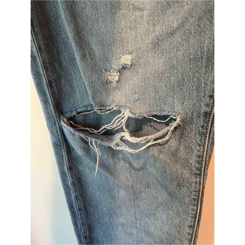 Levi’s 501 T Distressed Jeans Men’s W31 L28 Light Wash Tapered Denim - Picture 13 of 14